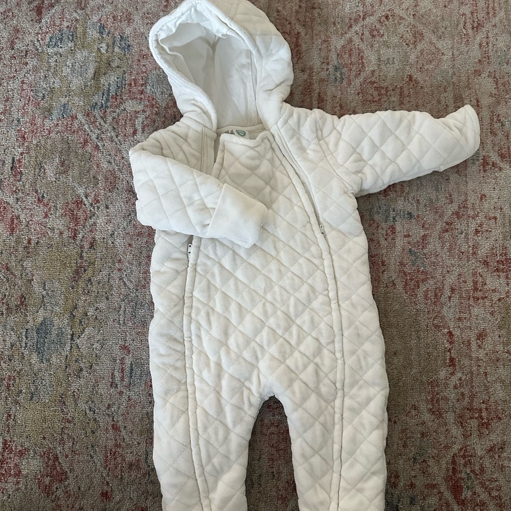Little Me White Quilted One Piece